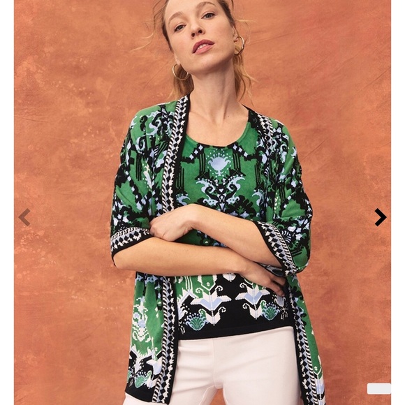 Chico’s Linen-Blend Ikat Jacquard Kimono. Size 3. XL - Picture 2 of 7
